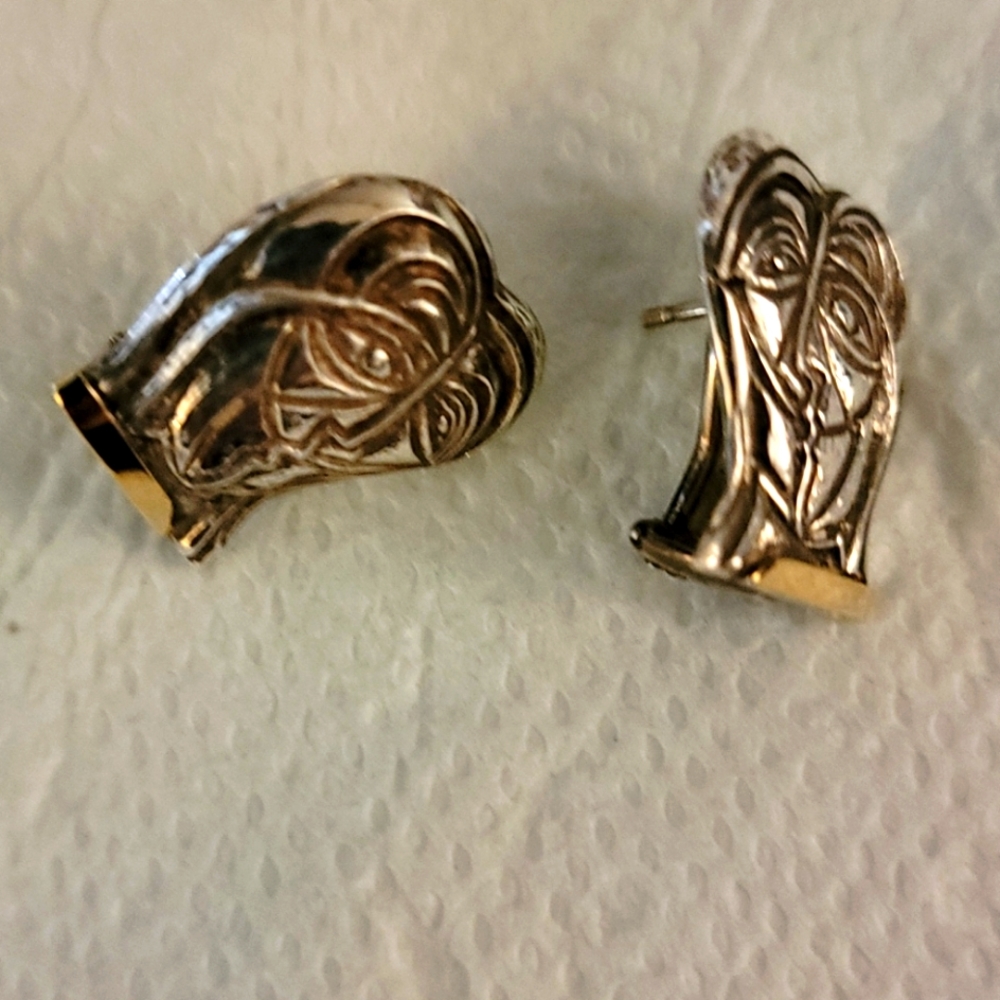 Lovers SS w 18k gold earrings pierced